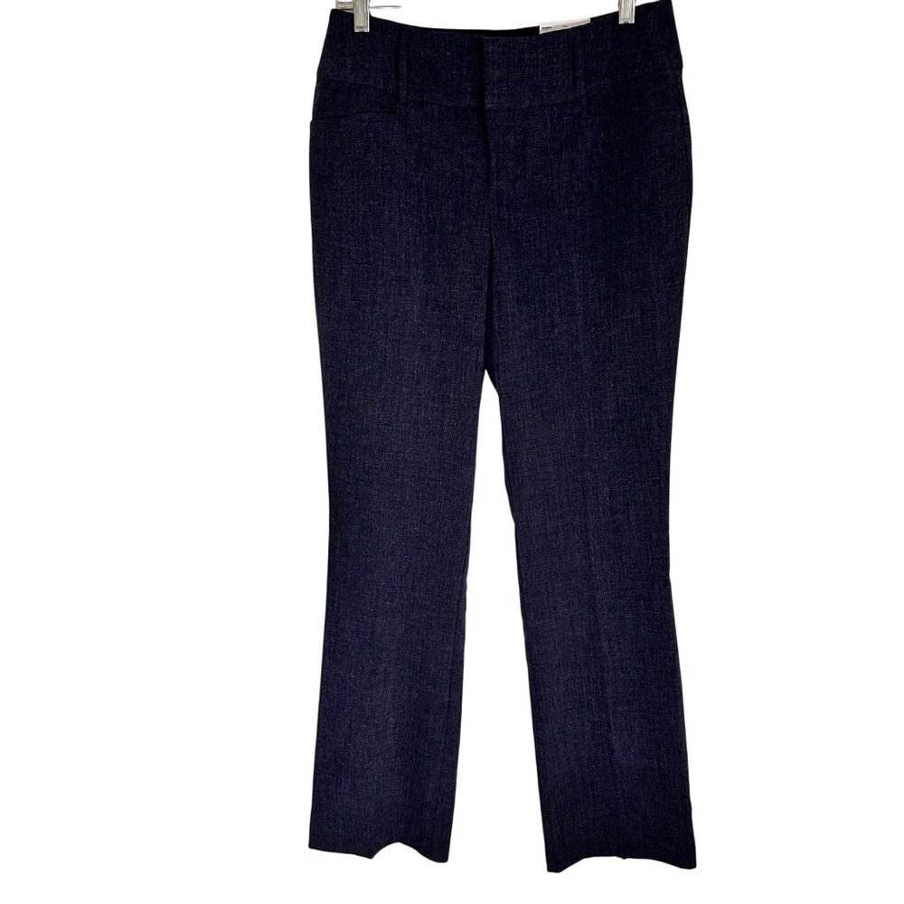 Nine West Womens Bootcut Pants Size 6 Navy Mid Rise Stretch Fabric Academia